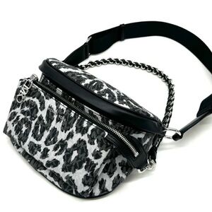 Michael Kors Medium Slater Sling Pack Chain Messenger Crossbody Bag Black Multi